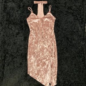 Baby Pink Velvet Dress